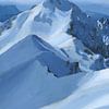 Schilderij besneeuwde bergtoppen. van Toon Nagtegaal