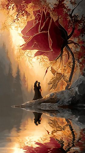 roos in rood, zwart of goud