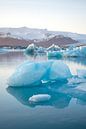 Jökulsárlón Gletschersee mit Eisscholle, Island von Elles van der Veen Miniaturansicht