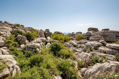 Imposing rock formations in El Torcal