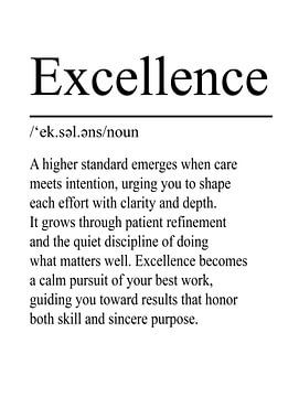 Excellence Definition – Weiß von WordsThatInspire