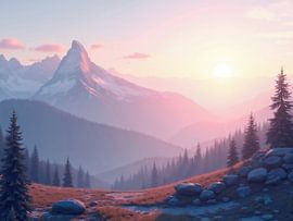 Snowy mountain peaks towering over misty valley at sunset by Markus Gann