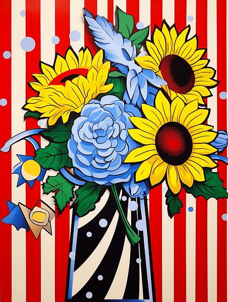 Boeket bloemen vaas zonnebloemen elegant stilleven rustig ontspannen van gm_designs