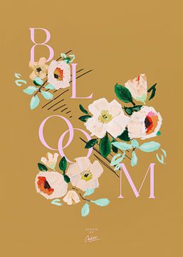 ‘Bloom’ | Flowers ochre by Ceder Art