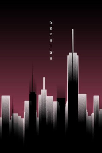 Graphic Art SKYHIGH Lights | red by Melanie Viola