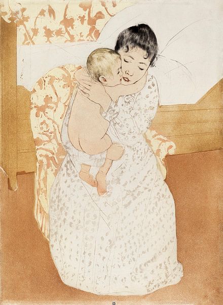 Maternal Caress (1891) by Mary Cassatt van Studio POPPY
