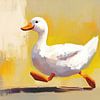Joyeux canard dans le jardin sur Peintures accrocheuses