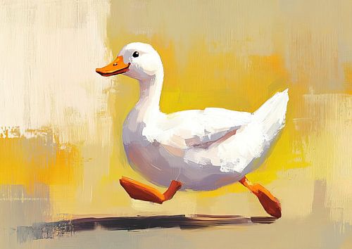 Cheerful Duck in Garden by Eye catching paintings