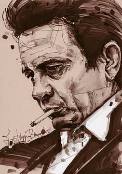 Johnny Cash art by Jos Hoppenbrouwers