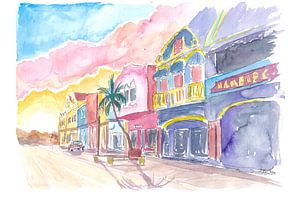 Kralendijk Bonaire Caribisch Nederland Kleurrijk straatbeeld van Markus Bleichner