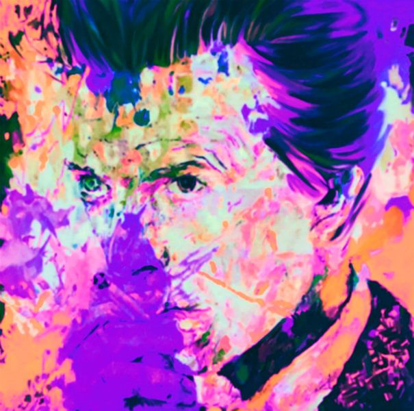 Hommage an David Bowie Lila Vintage Summer Splash Pop Art PUR von Felix von Altersheim