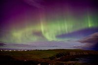Northern lights on the Scottish coast