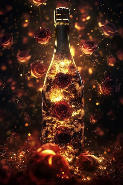 Goldene Rose Seifenblasen von Sem Bakker