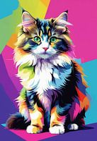 Chat de la forêt norvégienne Pop Art