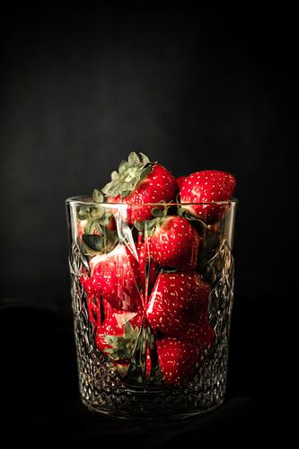 Glass of strawberries by Melanie Schat-van der Werf