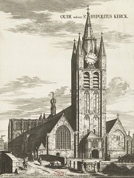 Coenraet Decker, Gezicht op de Oude Kerk te Delft, 1678 - 1729