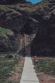Stairs to cave on Madeira by Erwin van Kester
