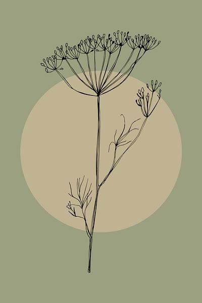 Minimalist Japandi Botanical Art: Nature&#039;s Beauty in Simplicity no. 2 by Dina Dankers