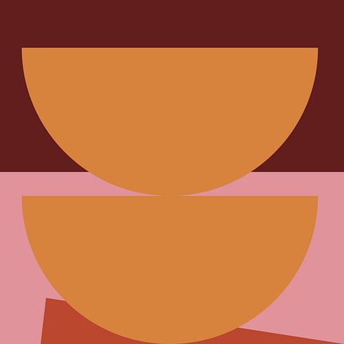 Retro geïnspireerde abstracte geometrie in warme tinten
