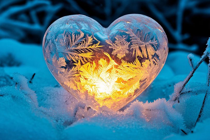 Lumière de glace dans un paysage hivernal en forme de cœur par Art & Soul Creations