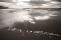 Terugtrekkend water / strand van Texel