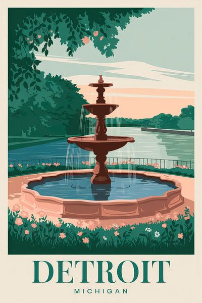 Detroit, Michigan par Poster Art Shop