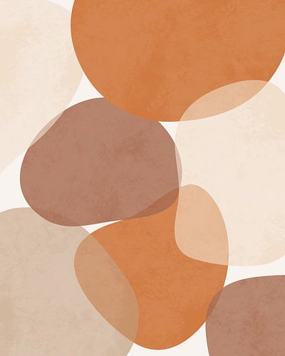 Abstracte ronde vormen in warme aarde tinten