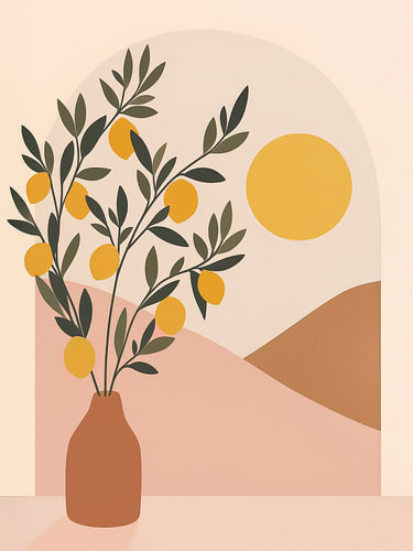 Botanische Kunst: Mittelmeer-Zitronenbaum