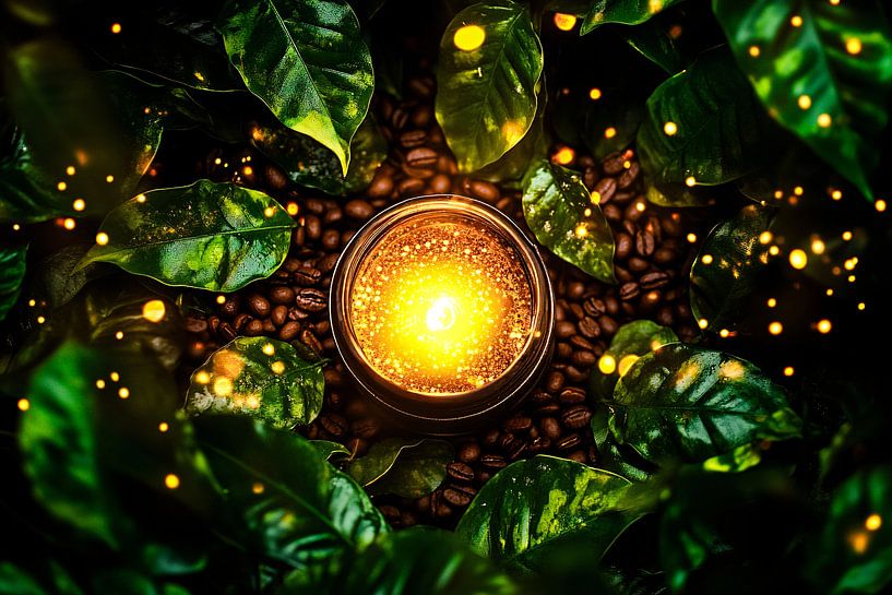 Glowing lantern with leaves by Imperial Art House