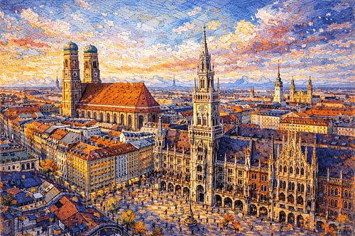 München in Duitsland, een impressionistisch schilderij.