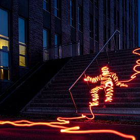 Lichtman op de trap van Douwe Beckmann