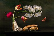 Blumenstillleben mit Tulpen und Meereslebewesen von Sander Van Laar Miniaturansicht