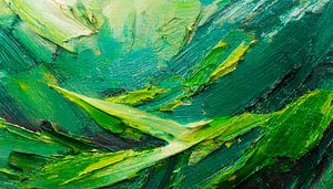 Peinture dans l'art avec la peinture verte sur Mustafa Kurnaz
