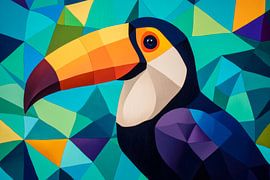 Toucan multicolore de style géométrique sur Poster Art Shop