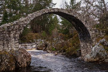 Old stone bridge over a stream in Scotland by Sylvia Photography