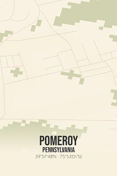 Vintage landkaart van Pomeroy (Pennsylvania), USA. van MijnStadsPoster