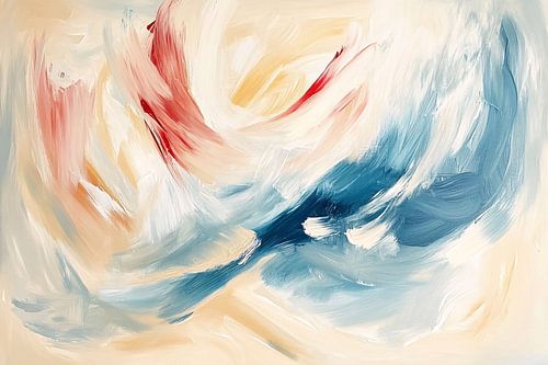 Abstract schilderij zachte tinten