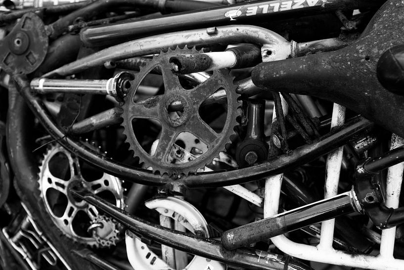 Bike Deconstructed - Fiets Onderdelen Print van MDRN HOME