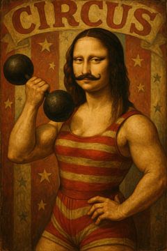 Mona Lisa circus atleet van Poster Art Shop