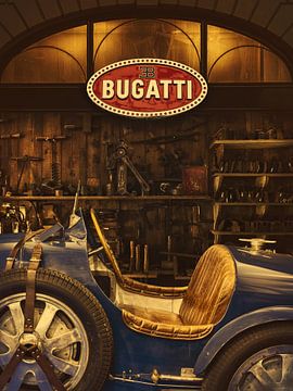 De oude Bugatti werkplaats