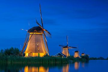 Beleuchtete Windmühlen Kinderdijk von Sander Groenendijk