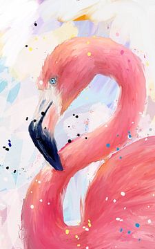 Flamingo schilderij van Nicole Habets