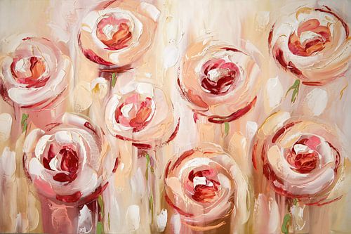 Abstracte bloemen in zachte tinten