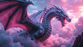 DRAXYRA - Un dragon colossal vole à travers les nuages sur INFERAURUM