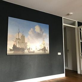 Customer photo: Dutch ships on a calm sea, on canvas