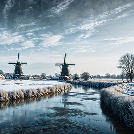 Winterstilte in het Hollandse Land van Retrotimes
