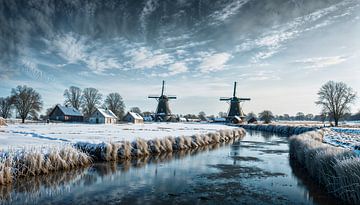 Winterstilte in het Hollandse Land van Retrotimes