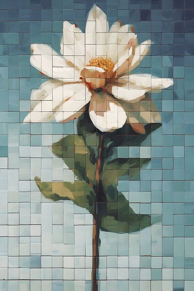 Nature morte fleur en pixels par But First Framing