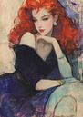 Enigmatic Red Elegance van Blikvanger Schilderijen thumbnail