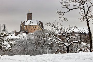 Wartburg Castle in the Thuringian Forest in winter by Roland Brack